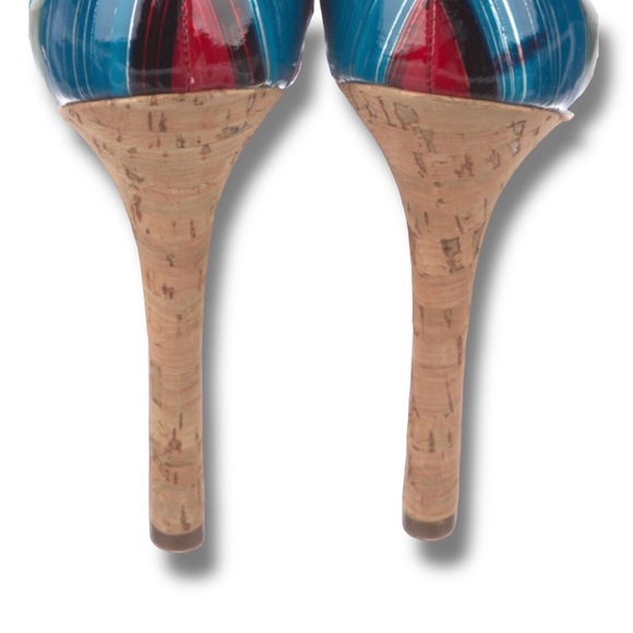 Gianmarco Lorenzi Multi Color Patent Leather Size US 9|IT 39 Excellent Pre-Loved - Picture 7 of 9